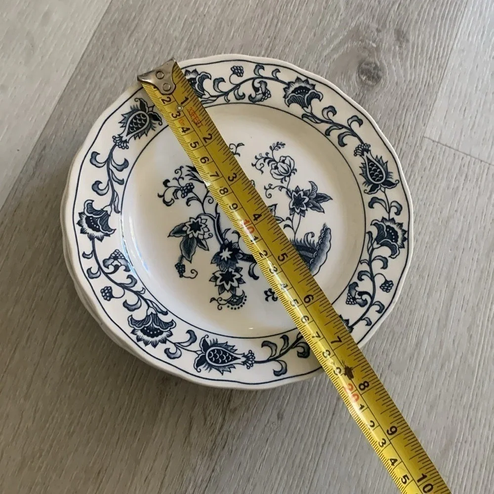 8 Double Phoenix‎ Ironstone Nikko desert Plate Blue Ming Tree Japan chinoiserie
